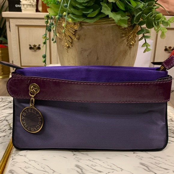 Stella McCartney Purple Satin Clutch Bag - Picture 3 of 16